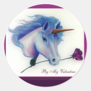 Valentinsgruß-Einhorn-Aufkleber Runder Aufkleber