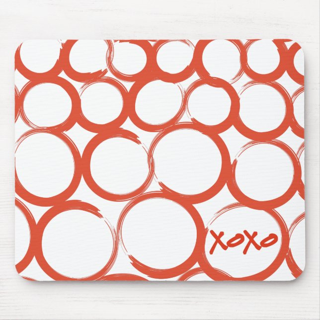 Valentinsgruß gemaltes XOXO Mousepad (Vorne)