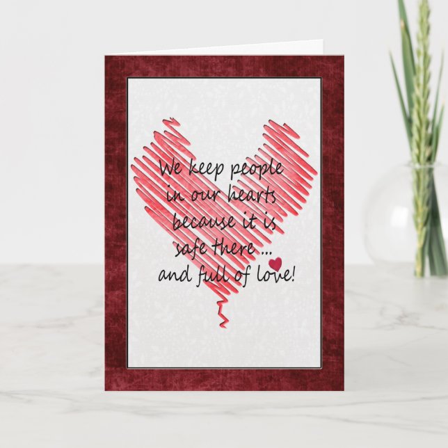 Valentinsgruß-Herz Feiertagskarte (Vorderseite)