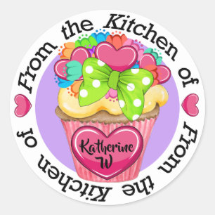 Valentinsgruß-Kuchen-Küchen-Aufkleber Runder Aufkleber