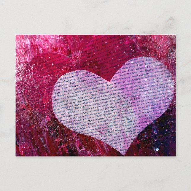 Valentinsgruß mit Rumi Feiertagspostkarte (Vorderseite)
