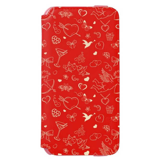 Valentinsgruß-Muster 2 Incipio iPhone Geldbeutel-Hülle (Folio Vorderseite)