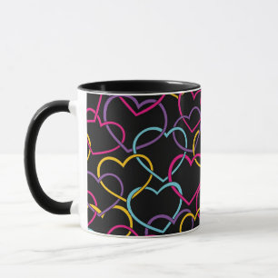 Valentinsgruß-Muster mit Farbherzen Tasse