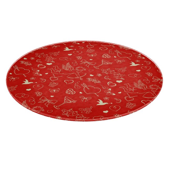 Valentinsgruß-Muster Schneidebrett (Ecke)