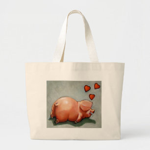VALENTINSGRUSS PIGGY: GRAFIK: HERZEN JUMBO STOFFBEUTEL