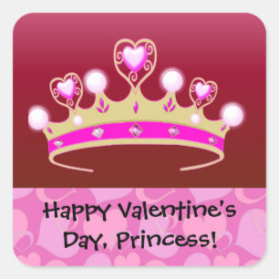 Valentinsgruß-Prinzessin Quadratischer Aufkleber
