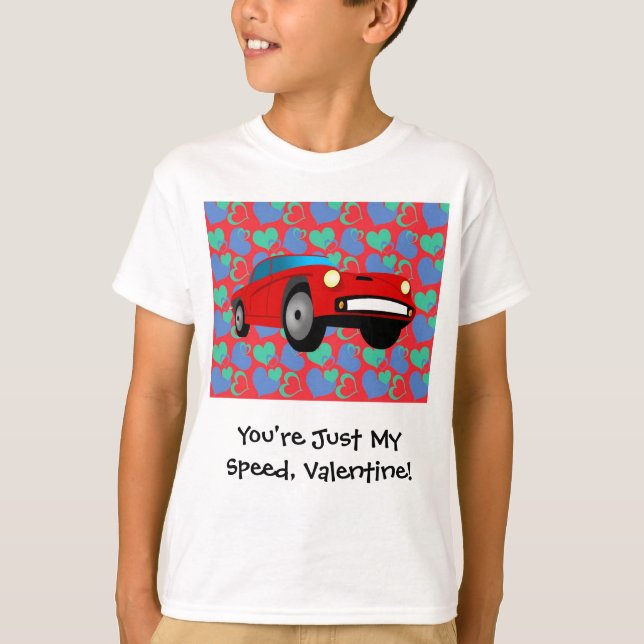 Valentinsgruß-Rennwagen T-Shirt (Vorderseite)