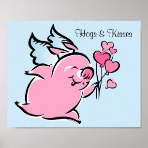 Valentinsgruß-Schwein Poster