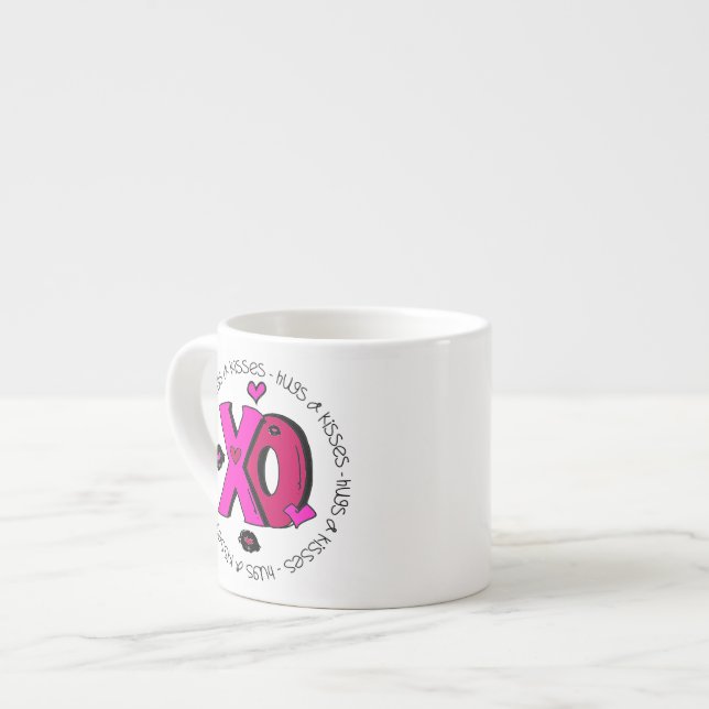 Valentinsgruß-Umarmungen und Küsse Espressotasse (Vorderseite Links)