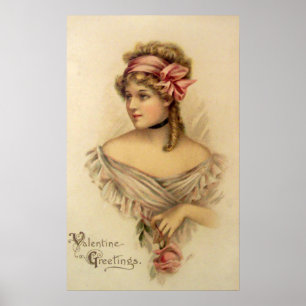 Valentinsgrüße im viktorianischen Stil Poster