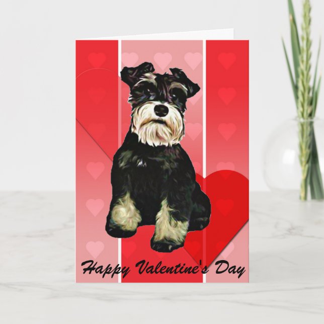 Valentinsgrußschnauzer-Hundekarte Feiertagskarte (Vorderseite)