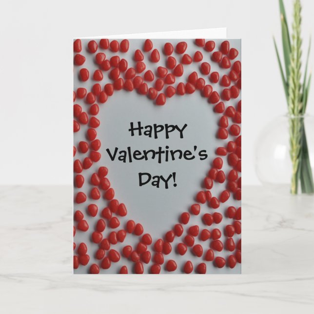 Valentinsgrußsüßigkeitsherz glückliche feiertagskarte (Vorderseite)