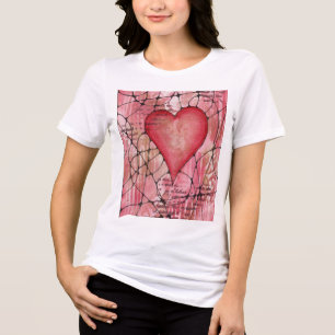 Valentinsherz abstraktes stilisiertes Design  Tri-Blend Shirt