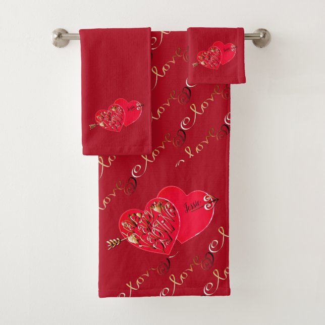 Valentinsherzen Badhandtuch Set (Insitu)