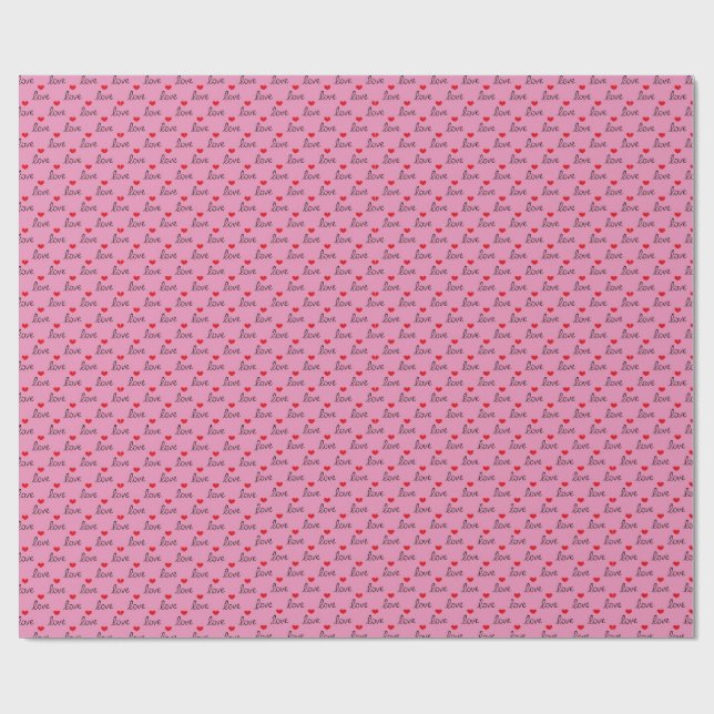 Valentinsherzen-Muster auf rosa Geschenkpapier (Flach)
