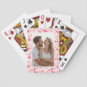 Valentinsherzen Whimsical Watercolor Rosa Rot  Spielkarten