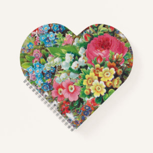 Valentinskarte aus der viktorianischen Ära, Blumen Notizbuch