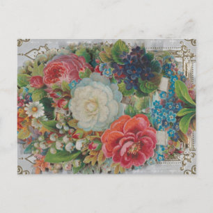 Valentinskarte aus der viktorianischen Ära, Blumen Postkarte