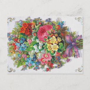 Valentinskarte aus der viktorianischen Ära, Blumen Postkarte