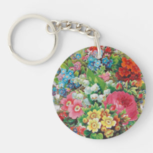 Valentinskarte aus der viktorianischen Ära, Blumen Schlüsselanhänger