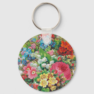 Valentinskarte aus der viktorianischen Ära, Blumen Schlüsselanhänger