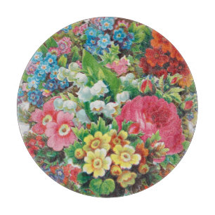 Valentinskarte aus der viktorianischen Ära, Blumen Schneidebrett