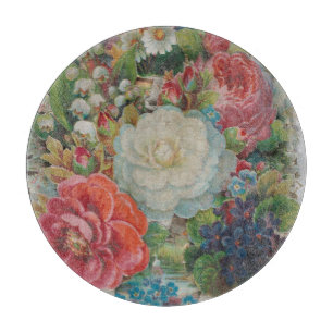 Valentinskarte aus der viktorianischen Ära, Blumen Schneidebrett