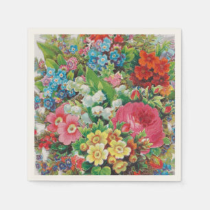 Valentinskarte aus der viktorianischen Ära, Blumen Serviette