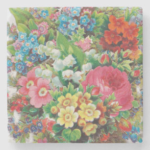 Valentinskarte aus der viktorianischen Ära, Blumen Steinuntersetzer