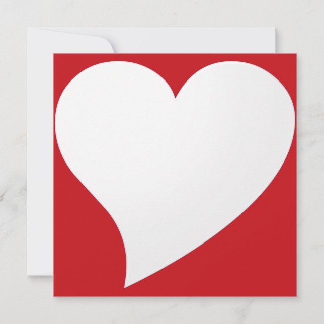 Valentinskarte des Minimalistischen weißen Herzens (Vorderseite)
