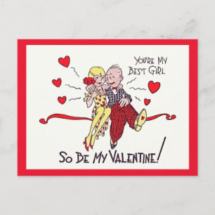 Valentinskarte im Flapper-Stil der 1920er Jahre Feiertagspostkarte