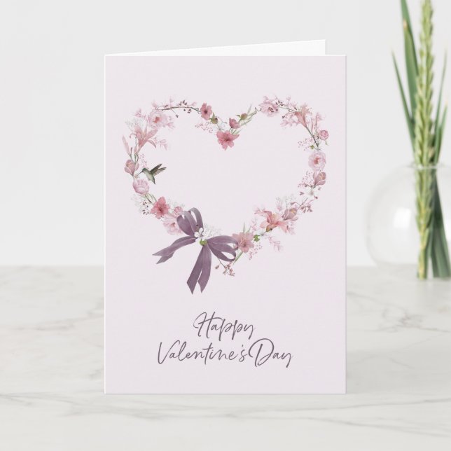 Valentinskarte mit floralem Herzen Karte (Vorderseite)