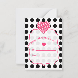 Valentinskarte - Set von 100 - Polka Dots Mitteilungskarte