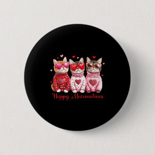 Valentinskatze Glückliches Meowentines Herz Valent Button