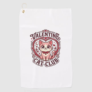 Valentinskatze Lustiges Katzenliebhaber-Design - V Golfhandtuch