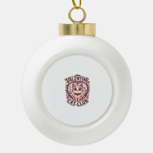 Valentinskatze Lustiges Katzenliebhaber-Design - V Keramik Kugel-Ornament