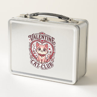 Valentinskatze Lustiges Katzenliebhaber-Design - V Metall Brotdose