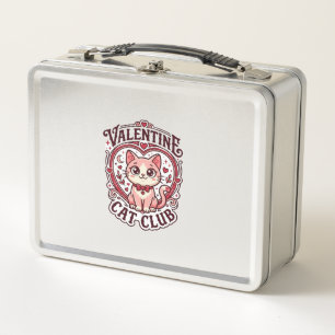 Valentinskatze Lustiges Katzenliebhaber-Design - V Metall Brotdose