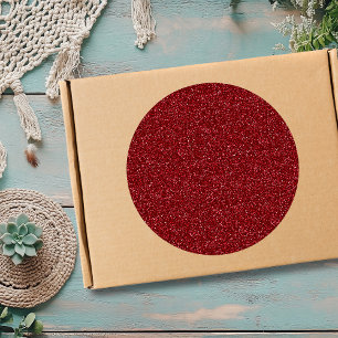 Valentinsklassiker Trendiges rotes Glitter Runder Aufkleber