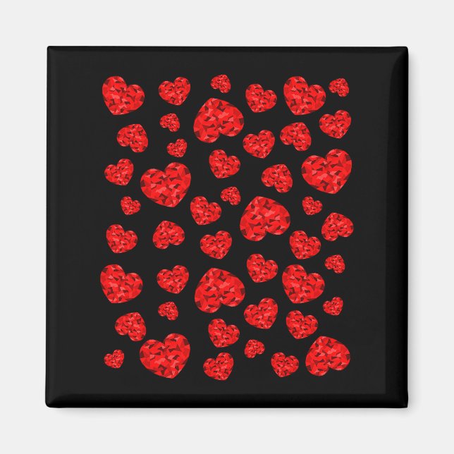 Valentinsrot Herz  Magnet (Vorne)