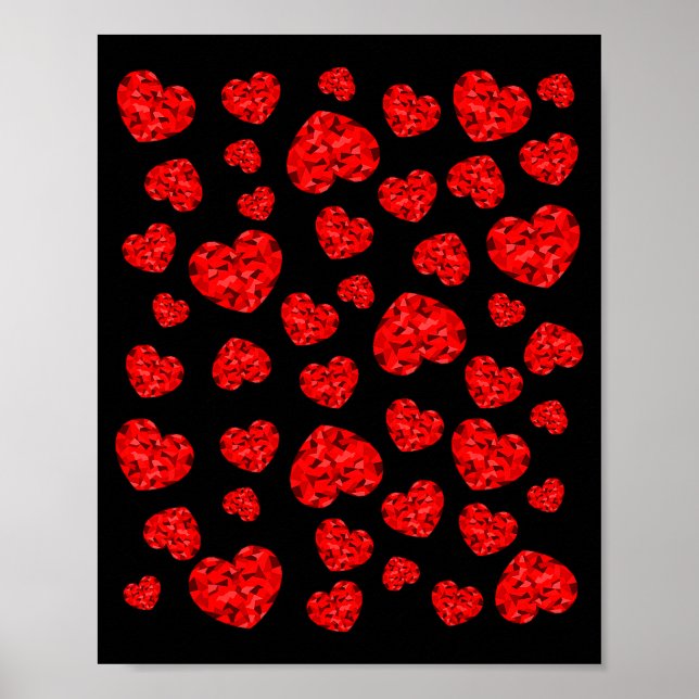 Valentinsrot Herz  Poster (Vorne)