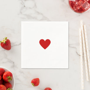 Valentinsrot Herz Serviette