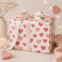 Valentinsrot-Herzmuster-Geschenkpapier