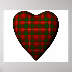Valentinsrot Scottish Cameron Tartan Herz Poster