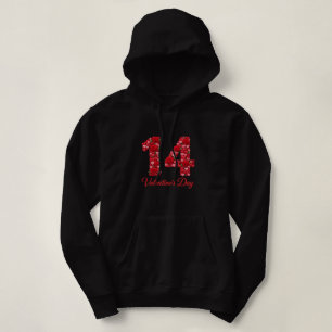 Valentinstag 14 Herz Design Hoodie – Romantisch