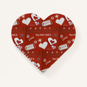 Valentinstag 1 (Herz-geformt) SpiralNotebook Notizbuch