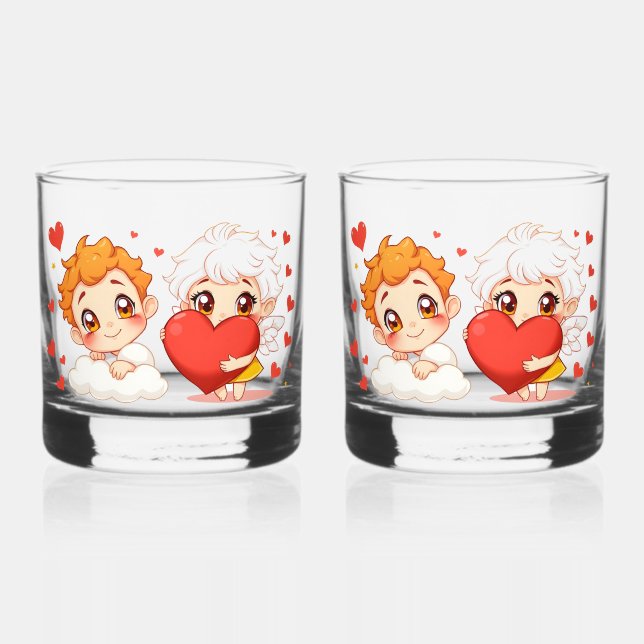 Valentinstag 2025: Niedliche und spielerische Enge Whiskyglas (Vorderseite)