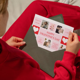 Valentinstag 5 Foto-Collage Flache Feiertagskarte