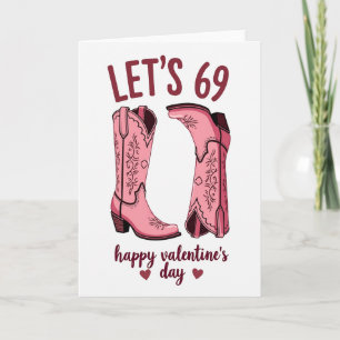 Valentinstag 69 Rosa Stiefel Karte