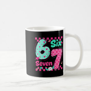 Valentinstag 6 7 Sechs Sieben Preppy-Herzen-Paar Kaffeetasse